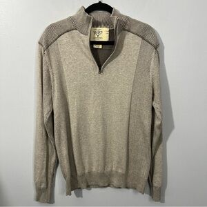 Men's Beige Quarter-Zip Sweater Size Large